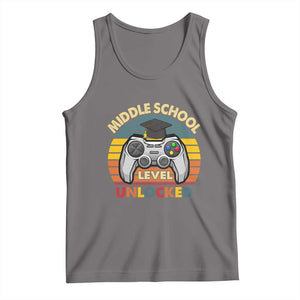 Middle School Level Unlocked Tank Top Funny Gamer First Day of Middle School TS01 Deep Heather Print Your Wear
