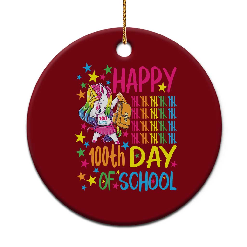 Happy 100th Day of School Unicorn Ceramic Ornament Magical Girls Celebration Gift TS01 1pc Red Print Your Wear