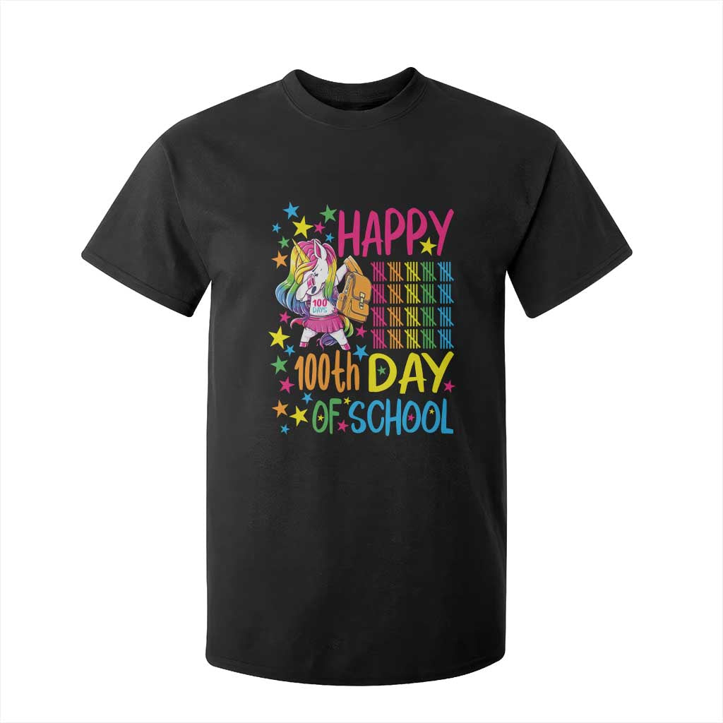 Happy 100th Day of School Unicorn T Shirt For Kid Magical Girls Celebration Gift TS01 Black Print Your Wear
