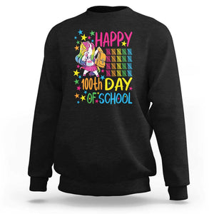 Happy 100th Day of School Unicorn Sweatshirt Celebration Design TS01 Black Print Your Wear