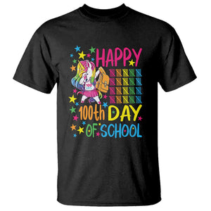 Happy 100th Day of School Unicorn T Shirt Celebration Design TS01 Black Print Your Wear