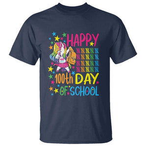 Happy 100th Day of School Unicorn T Shirt Celebration Design TS01 Navy Print Your Wear