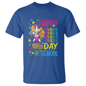 Happy 100th Day of School Unicorn T Shirt Celebration Design TS01 Royal Blue Print Your Wear