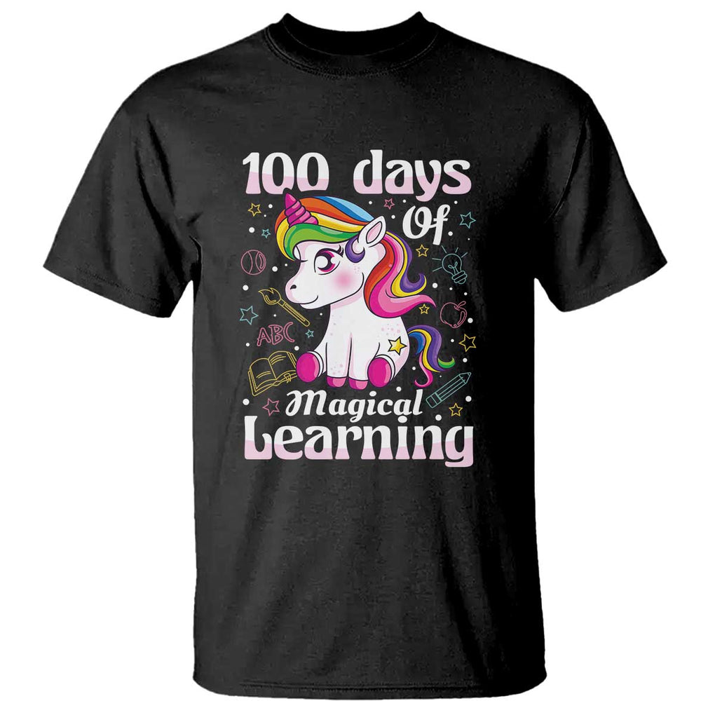 100th Day of School Unicorn T Shirt Girls 100 Days Celebration TS01 Black Print Your Wear