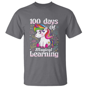 100th Day of School Unicorn T Shirt Girls 100 Days Celebration TS01 Charcoal Print Your Wear