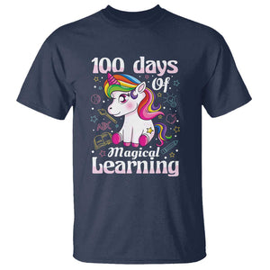 100th Day of School Unicorn T Shirt Girls 100 Days Celebration TS01 Navy Print Your Wear