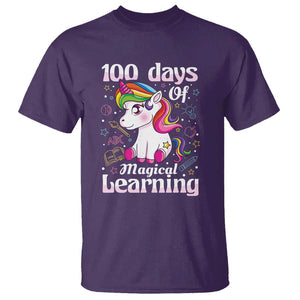 100th Day of School Unicorn T Shirt Girls 100 Days Celebration TS01 Purple Print Your Wear