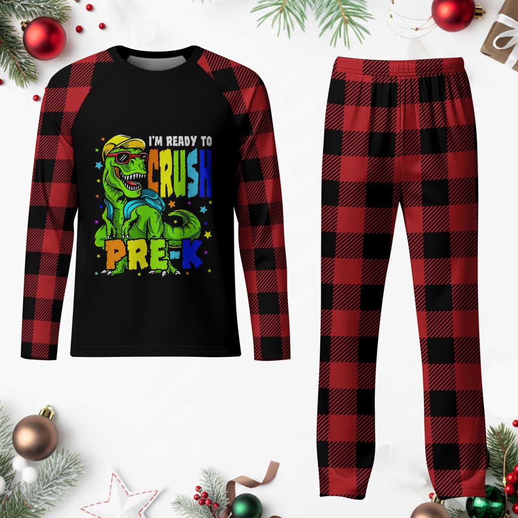 I am Ready To Crush Pre-K Dinosaur Plaid Pajama Set Cool First Day of School Boy TS01 Buffalo Plaid Print Your Wear