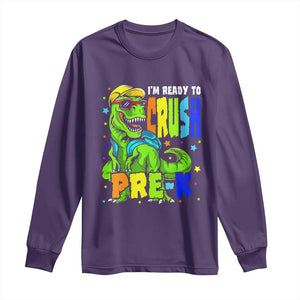 I am Ready To Crush Pre-K Dinosaur Long Sleeve Shirt Cool First Day of School Boy TS01 Purple Print Your Wear