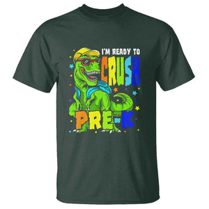 Dinosaur Pre-K T Shirt I'm Ready To Crush Pre-K, 1st Day of School Boy TS01 Dark Forest Green Print Your Wear