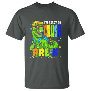 Dinosaur Pre-K T Shirt I'm Ready To Crush Pre-K, 1st Day of School Boy TS01 Dark Heather Print Your Wear