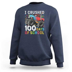 100 Days of School Monster Truck Sweatshirt Boys 100th Day Celebration TS01 Navy Print Your Wear