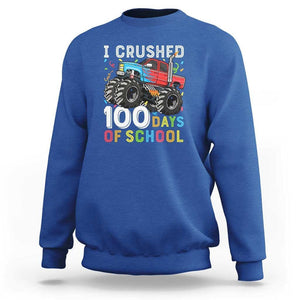 100 Days of School Monster Truck Sweatshirt Boys 100th Day Celebration TS01 Royal Blue Print Your Wear