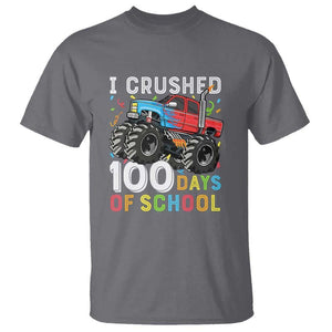 100 Days of School Monster Truck T Shirt Boys 100th Day Celebration TS01 Charcoal Print Your Wear