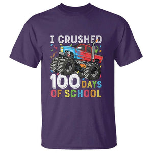 100 Days of School Monster Truck T Shirt Boys 100th Day Celebration TS01 Purple Print Your Wear