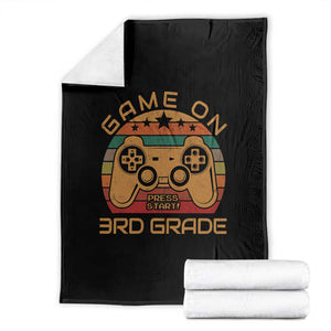 Game On First Day of 3rd Grade Throw Blanket Funny Gamer Back to School Kids Gift TS01 Black Print Your Wear