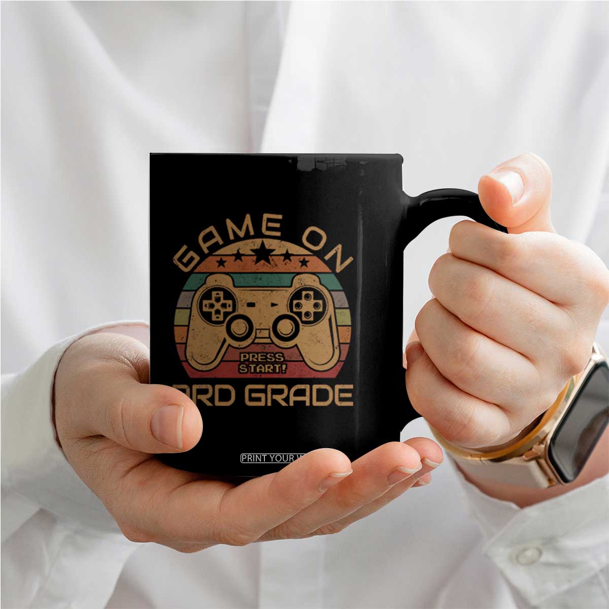 Game On First Day of 3rd Grade Coffee Mug Funny Gamer Back to School Kids Gift TS01 Print Your Wear