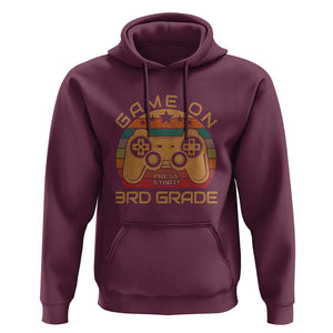 First Day of 3rd Grade Hoodie Game On Gamer Back to School Gift TS01 Maroon Print Your Wear