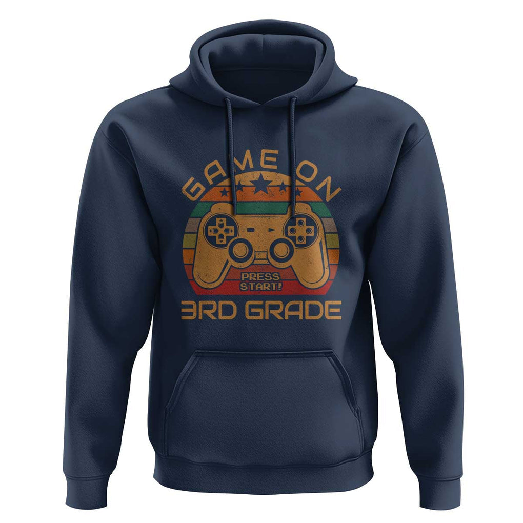 First Day of 3rd Grade Hoodie Game On Gamer Back to School Gift TS01 Navy Print Your Wear