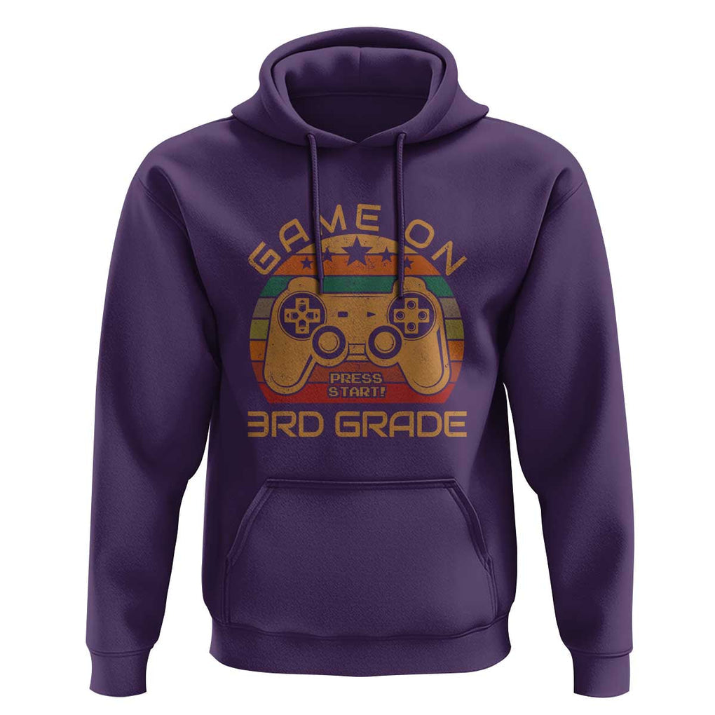 First Day of 3rd Grade Hoodie Game On Gamer Back to School Gift TS01 Purple Print Your Wear