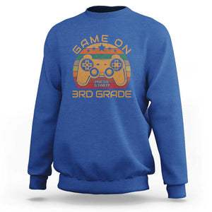 First Day of 3rd Grade Sweatshirt Game On Gamer Back to School Gift TS01 Royal Blue Print Your Wear