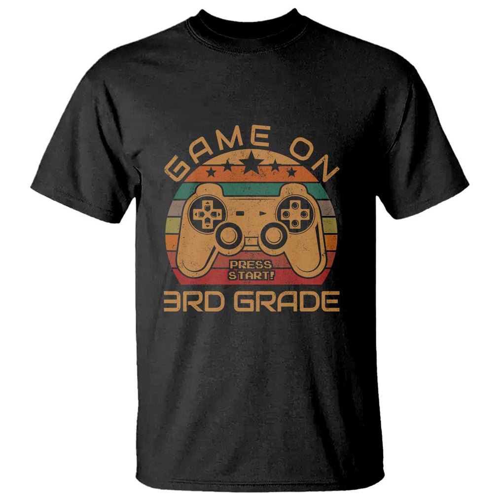 First Day of 3rd Grade T Shirt Game On Gamer Back to School Gift TS01 Black Print Your Wear