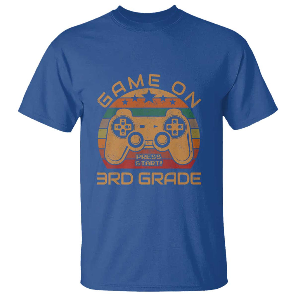 First Day of 3rd Grade T Shirt Game On Gamer Back to School Gift TS01 Royal Blue Print Your Wear