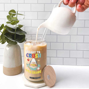 Shark Ready To Crush 4th Grade Glass Can Cool Boys First Day of School Gift TS01 Print Your Wear