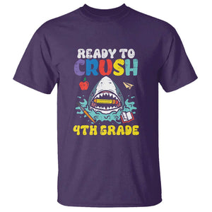 Shark Ready To Crush 4th Grade T Shirt First Day of School TS01 Purple Print Your Wear