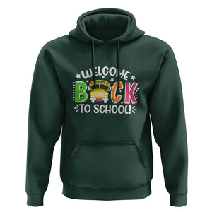 Welcome Back to School Hoodie First Day for School Bus Driver TS01 Dark Forest Green Print Your Wear