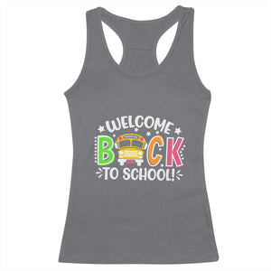 Welcome Back to School Bus Driver Racerback Tank Top First Day for School Gifts TS01 Charcoal Print Your Wear