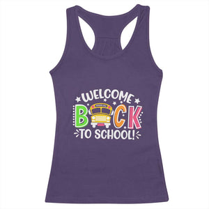 Welcome Back to School Bus Driver Racerback Tank Top First Day for School Gifts TS01 Purple Print Your Wear