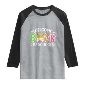 Welcome Back to School Bus Driver Raglan Shirt First Day for School Gifts TS01 Heather Gray Black Print Your Wear
