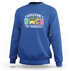 Welcome Back to School Sweatshirt First Day for School Bus Driver TS01 Royal Blue Print Your Wear