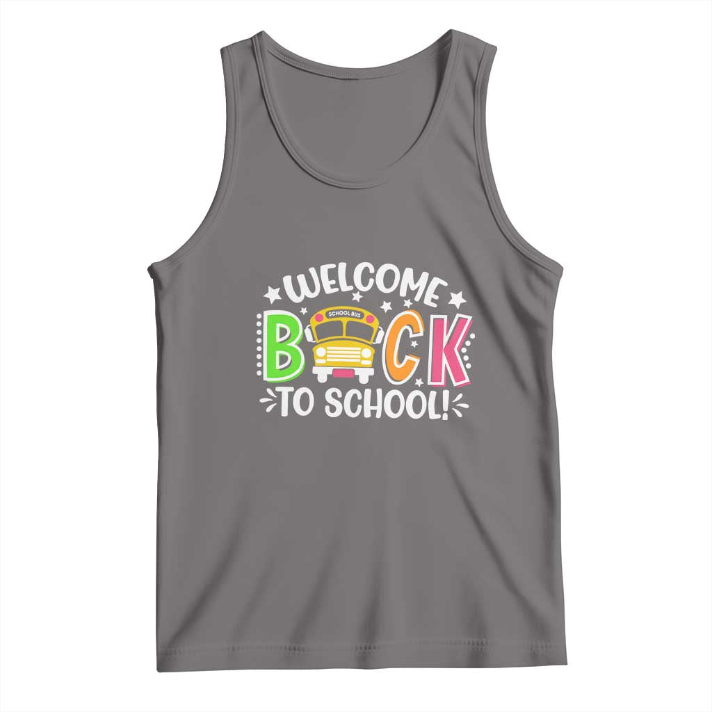 Welcome Back to School Bus Driver Tank Top First Day for School Gifts TS01 Deep Heather Print Your Wear