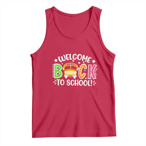 Welcome Back to School Bus Driver Tank Top First Day for School Gifts TS01 Red Print Your Wear