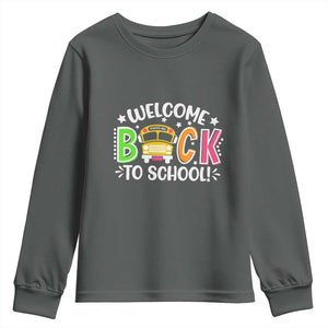 Welcome Back to School Bus Driver Youth Sweatshirt First Day for School Gifts TS01 Dark Heather Print Your Wear