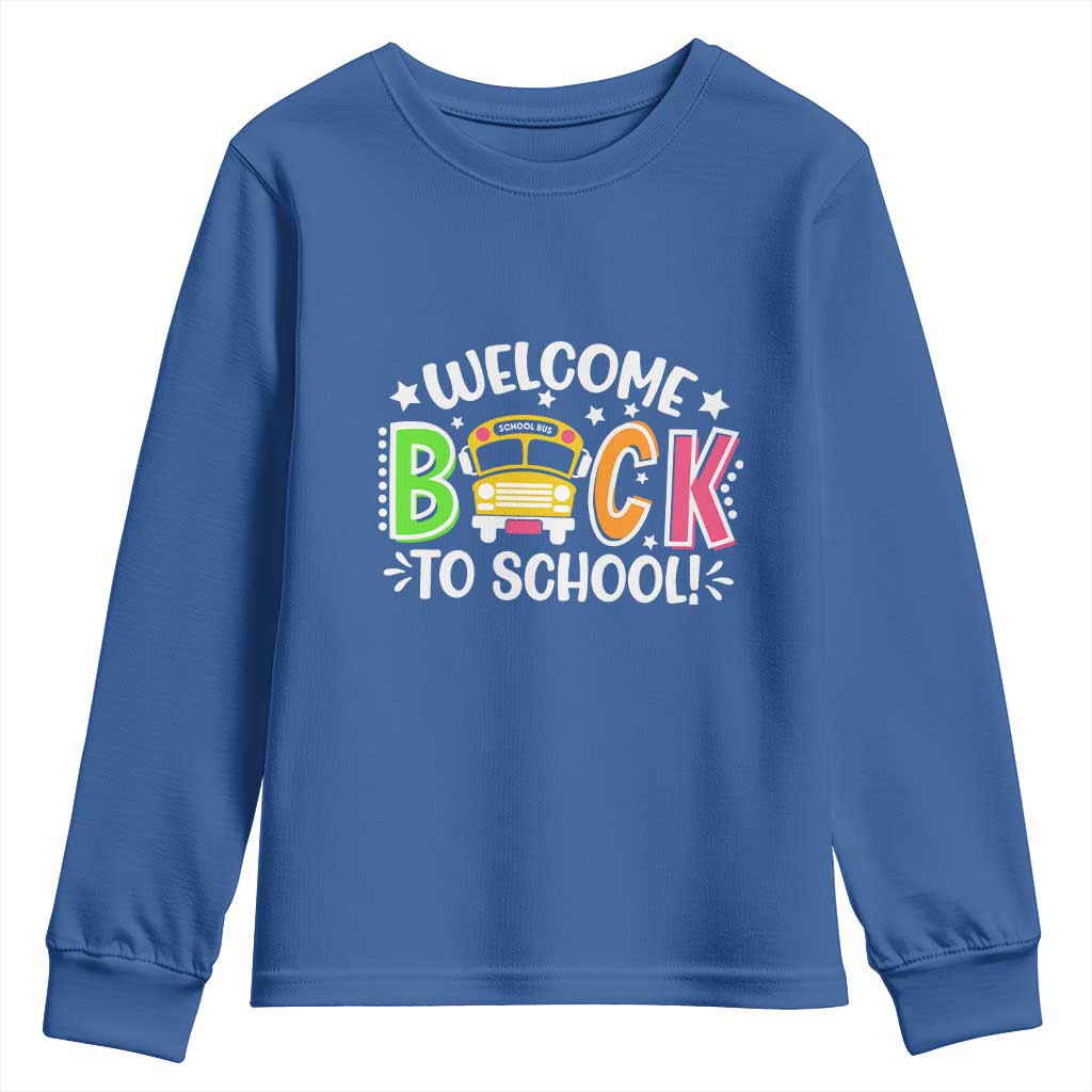 Welcome Back to School Bus Driver Youth Sweatshirt First Day for School Gifts TS01 Royal Blue Print Your Wear