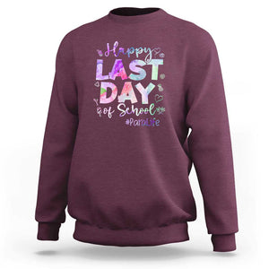 Last Day of School Sweatshirt Para Life Summer Vacation Beach TS01 Maroon Print Your Wear