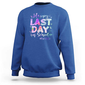 Last Day of School Sweatshirt Para Life Summer Vacation Beach TS01 Royal Blue Print Your Wear