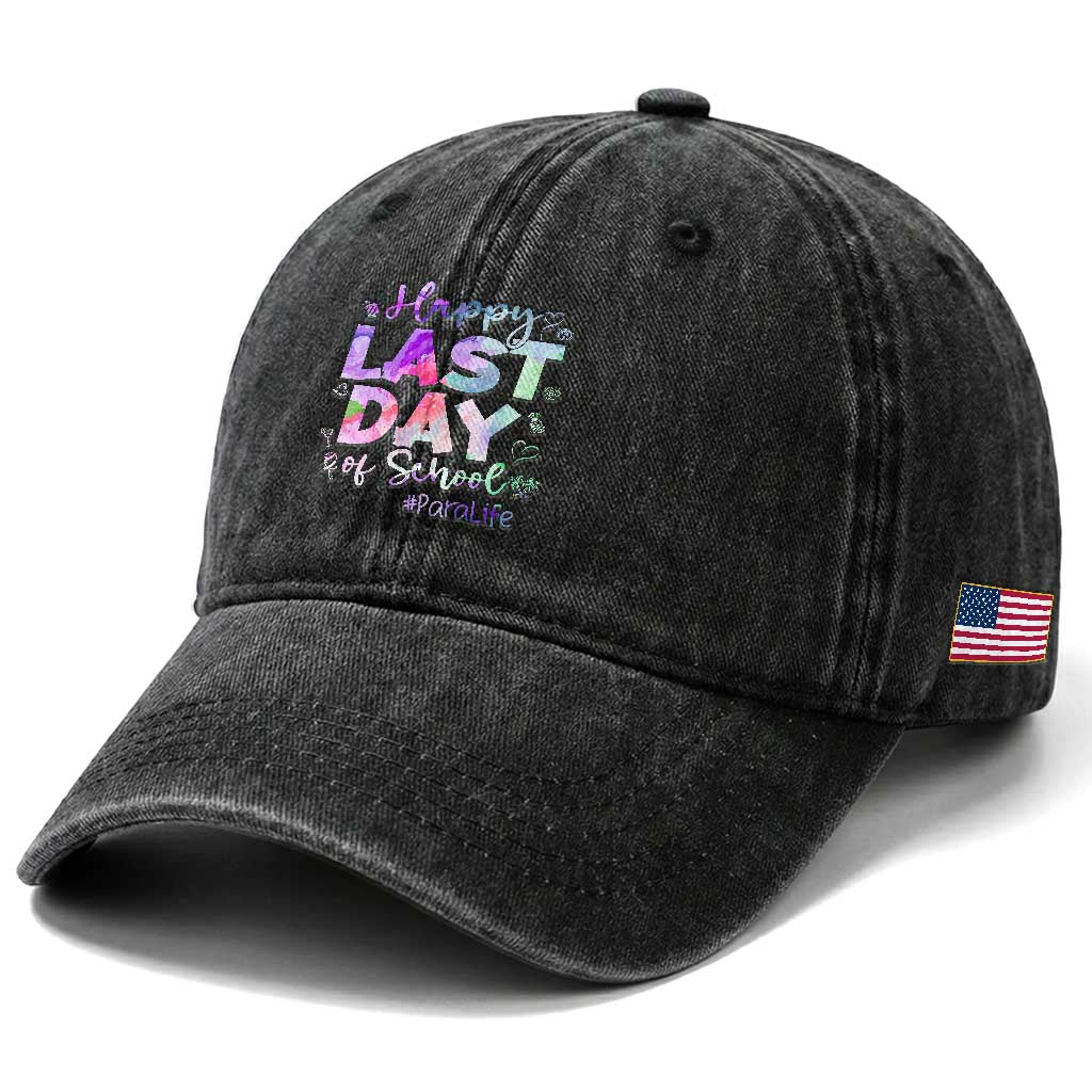 Para Life Beach Mode Washed Cotton Baseball Cap Funny Last Day of School Summer Vacation Gift TS01 Print Your Wear
