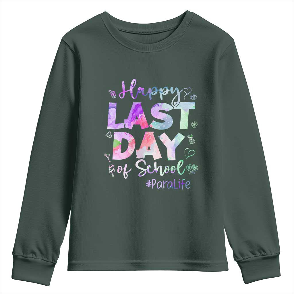 Para Life Beach Mode Youth Sweatshirt Funny Last Day of School Summer Vacation Gift TS01 Dark Forest Green Print Your Wear