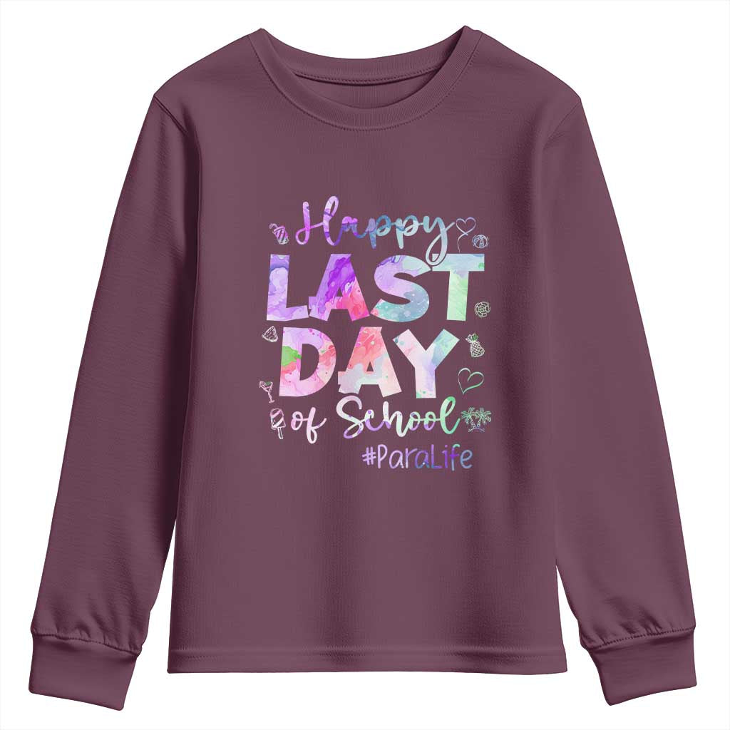 Para Life Beach Mode Youth Sweatshirt Funny Last Day of School Summer Vacation Gift TS01 Maroon Print Your Wear