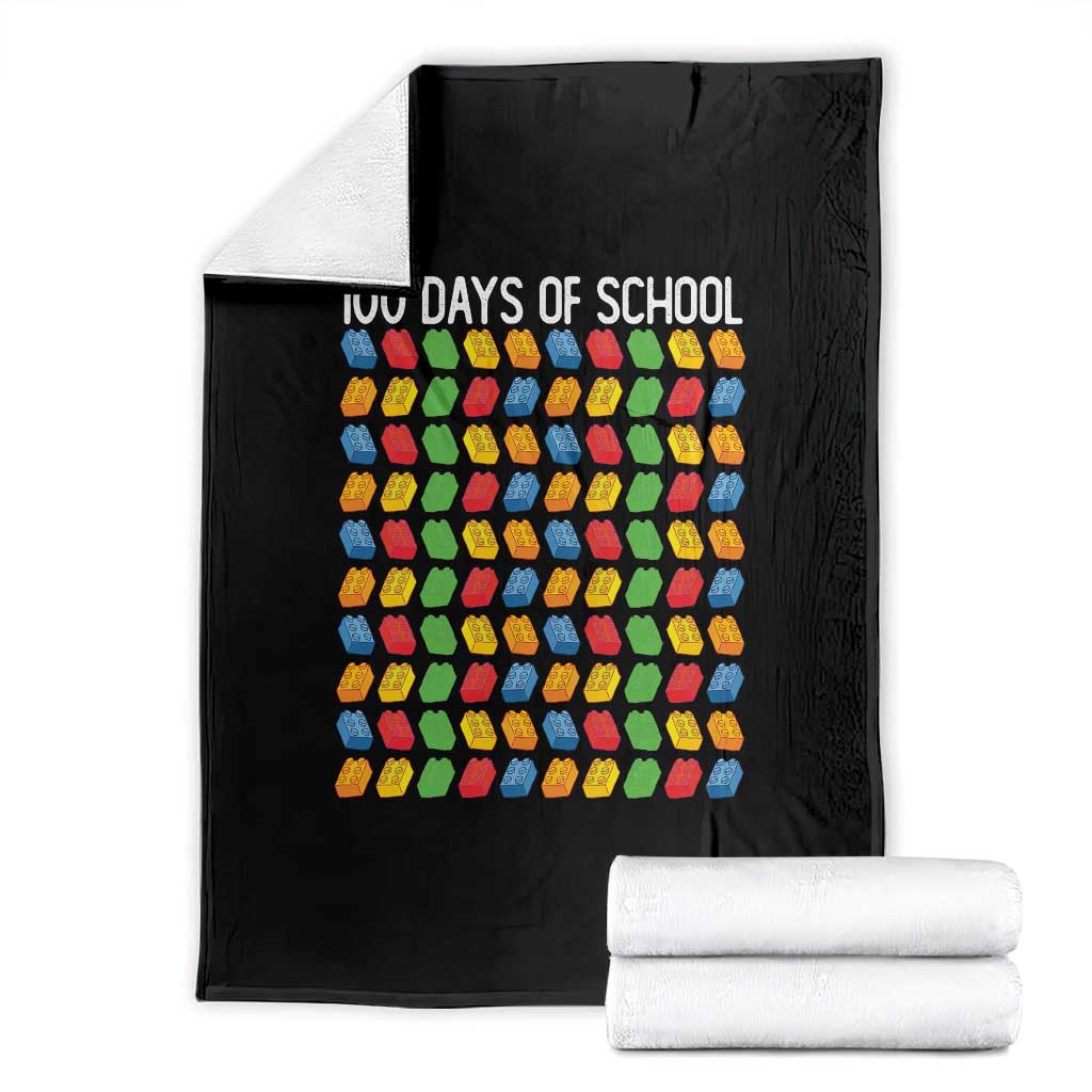 Master Builder 100 Days of School Throw Blanket Funny Toy Building Blocks Gift TS01 Black Print Your Wear
