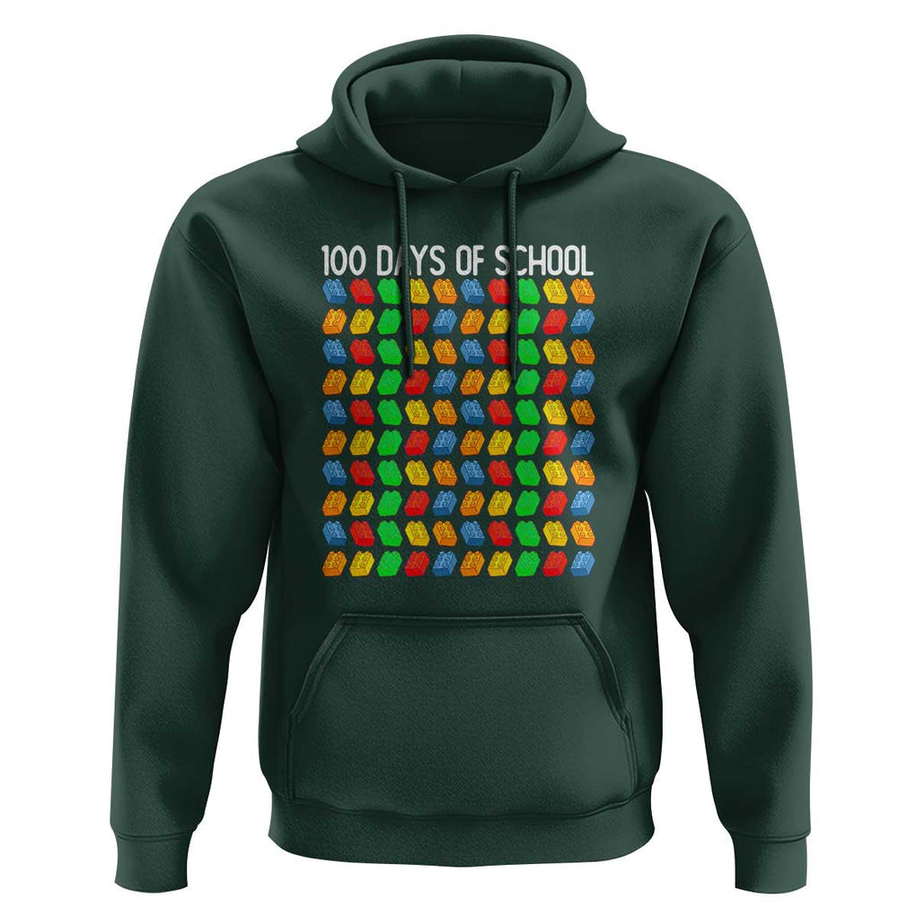Funny 100 Days of School Hoodie Master Builder Building Blocks TS01 Dark Forest Green Print Your Wear
