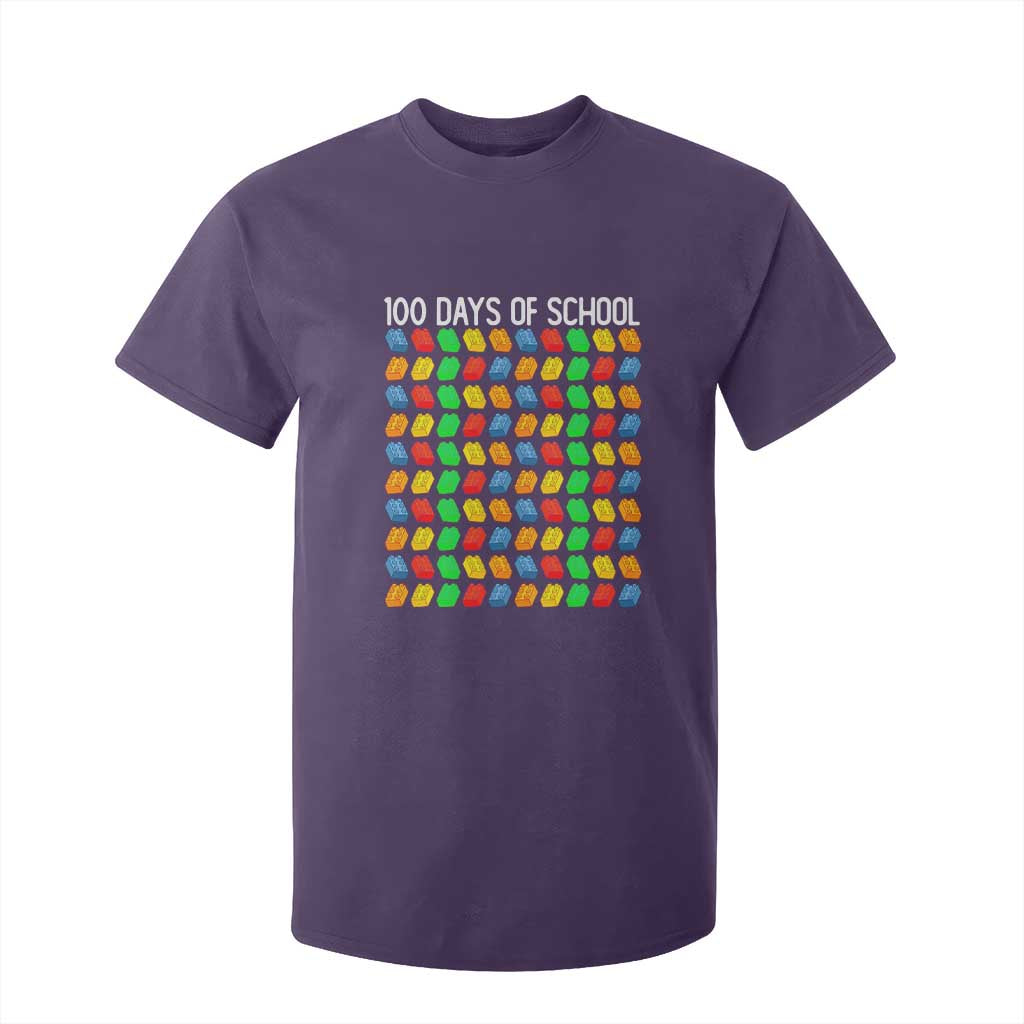 Master Builder 100 Days of School T Shirt For Kid Funny Toy Building Blocks Gift TS01 Purple Print Your Wear