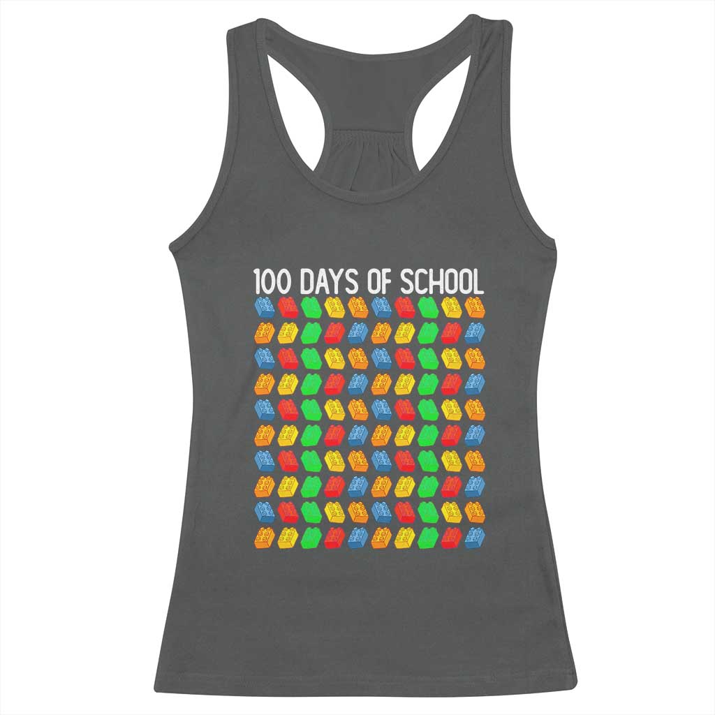 Master Builder 100 Days of School Racerback Tank Top Funny Toy Building Blocks Gift TS01 Dark Heather Print Your Wear