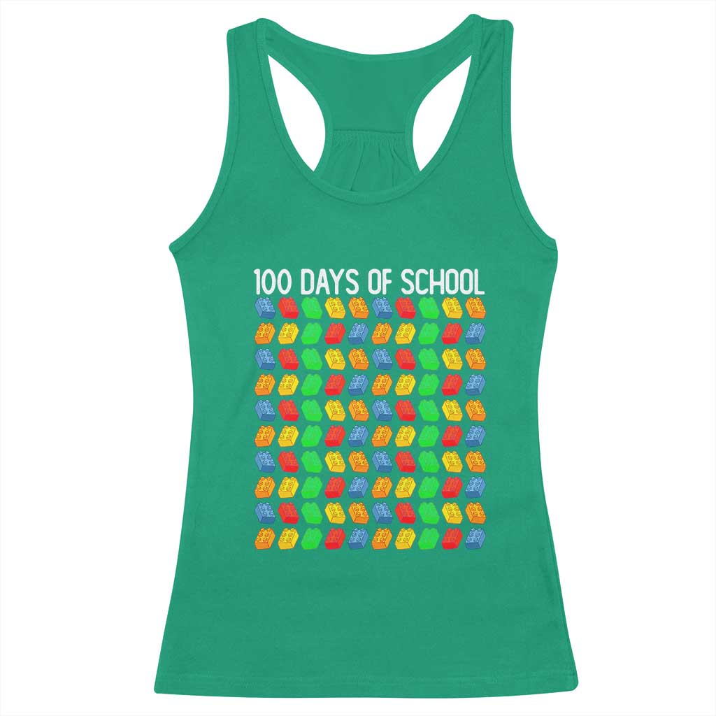 Master Builder 100 Days of School Racerback Tank Top Funny Toy Building Blocks Gift TS01 Irish Green Print Your Wear