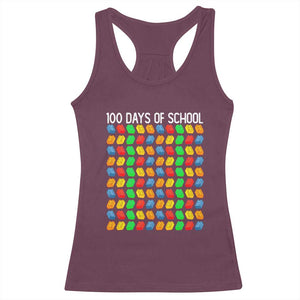 Master Builder 100 Days of School Racerback Tank Top Funny Toy Building Blocks Gift TS01 Maroon Print Your Wear