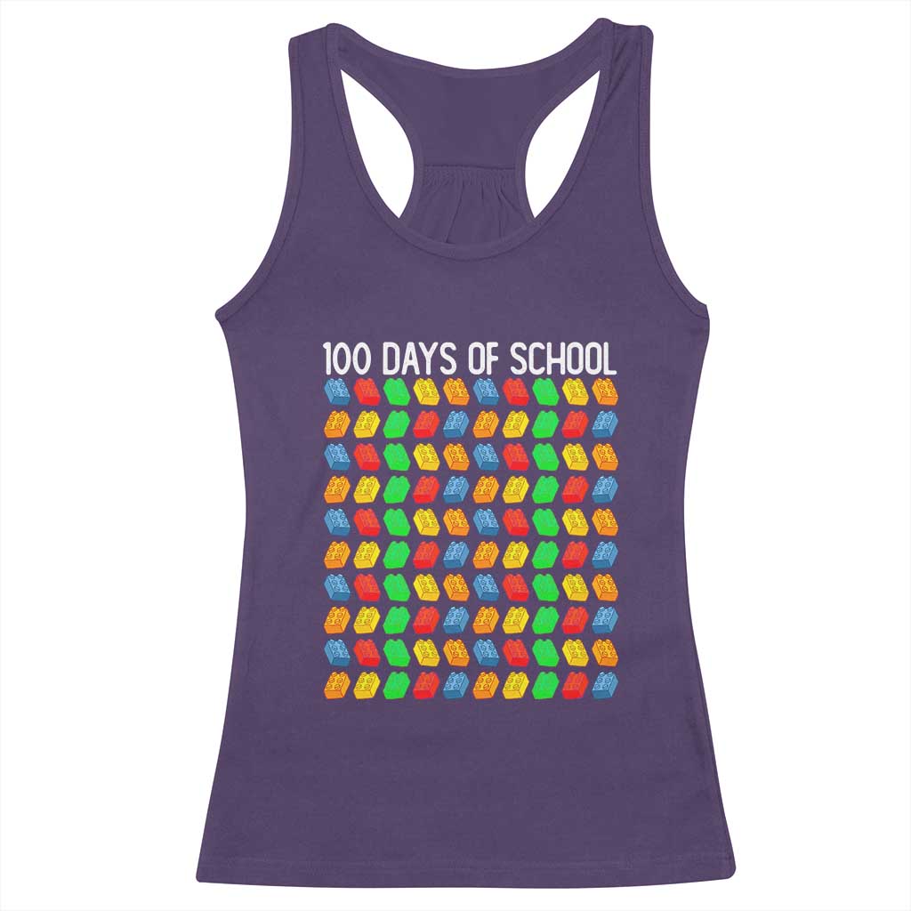 Master Builder 100 Days of School Racerback Tank Top Funny Toy Building Blocks Gift TS01 Purple Print Your Wear